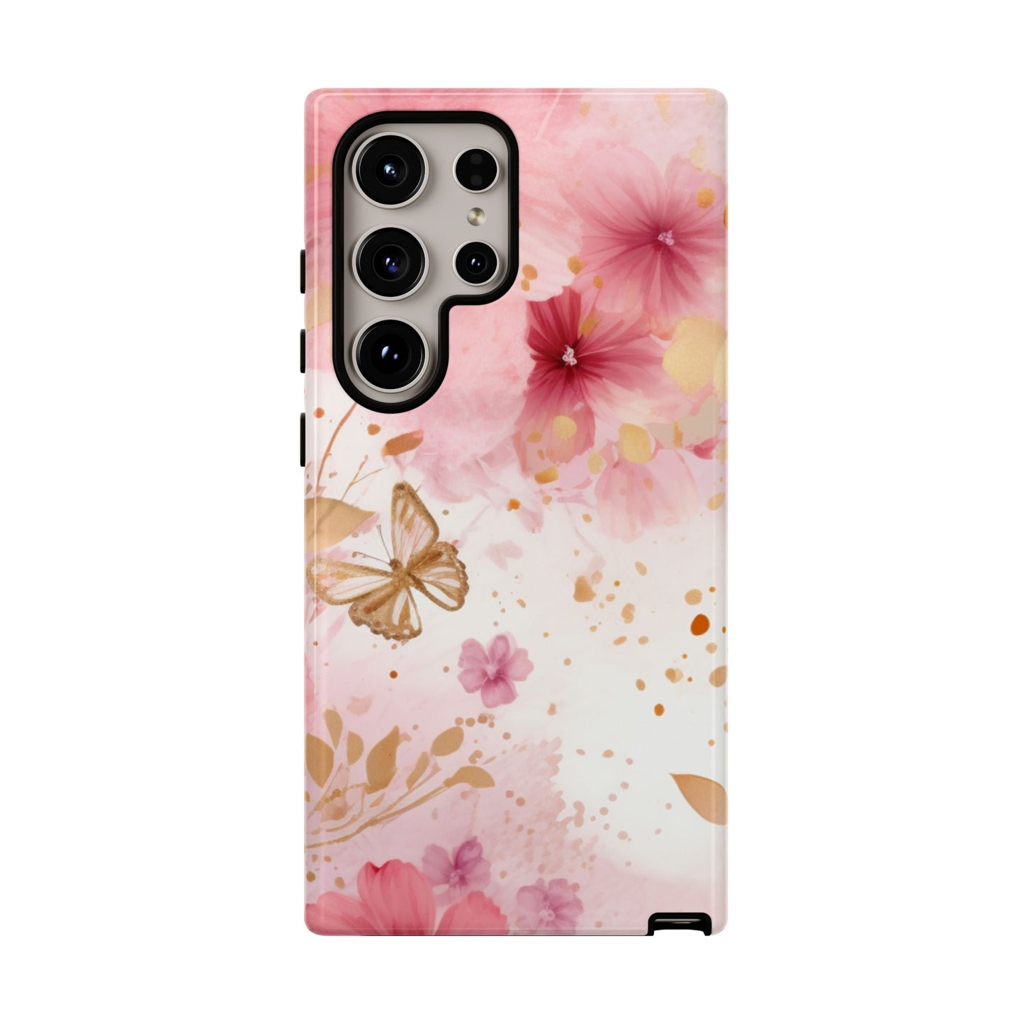 Blush Pink Floral Butterfly - Samsung Galaxy Case - BOGO Cases
