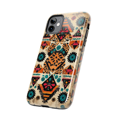 Bohemian Leopard & Tribal Floral Tough iPhone Case – Vibrant Eclectic Design, Dual - Layer Protection - BOGO Cases