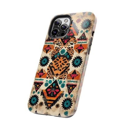 Bohemian Leopard & Tribal Floral Tough iPhone Case – Vibrant Eclectic Design, Dual - Layer Protection - BOGO Cases