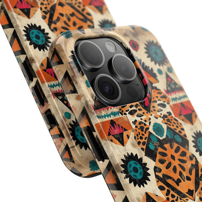 Bohemian Leopard & Tribal Floral Tough iPhone Case – Vibrant Eclectic Design, Dual - Layer Protection - BOGO Cases