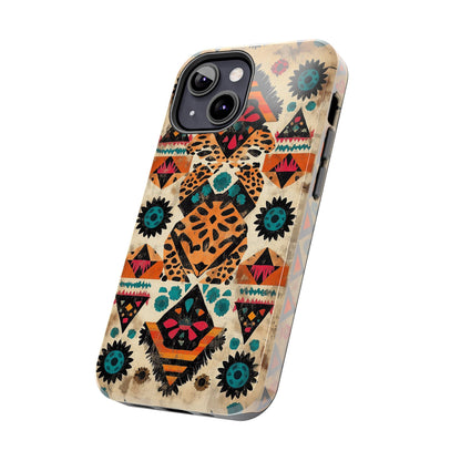 Bohemian Leopard & Tribal Floral Tough iPhone Case – Vibrant Eclectic Design, Dual - Layer Protection - BOGO Cases