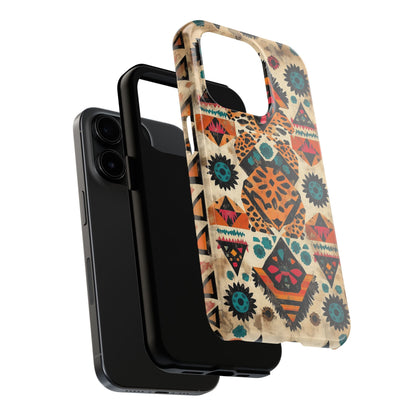 Bohemian Leopard & Tribal Floral Tough iPhone Case – Vibrant Eclectic Design, Dual - Layer Protection - BOGO Cases