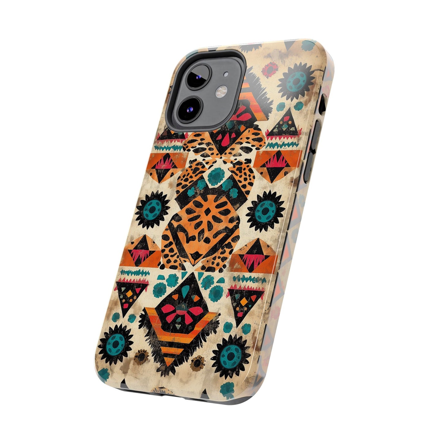 Bohemian Leopard & Tribal Floral Tough iPhone Case – Vibrant Eclectic Design, Dual - Layer Protection - BOGO Cases