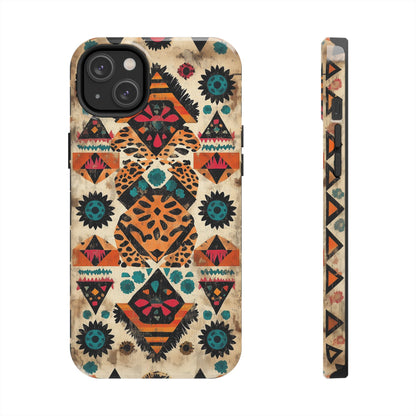 Bohemian Leopard & Tribal Floral Tough MagSafe iPhone Case – Vibrant Eclectic Design, Dual - Layer Protection - BOGO Cases