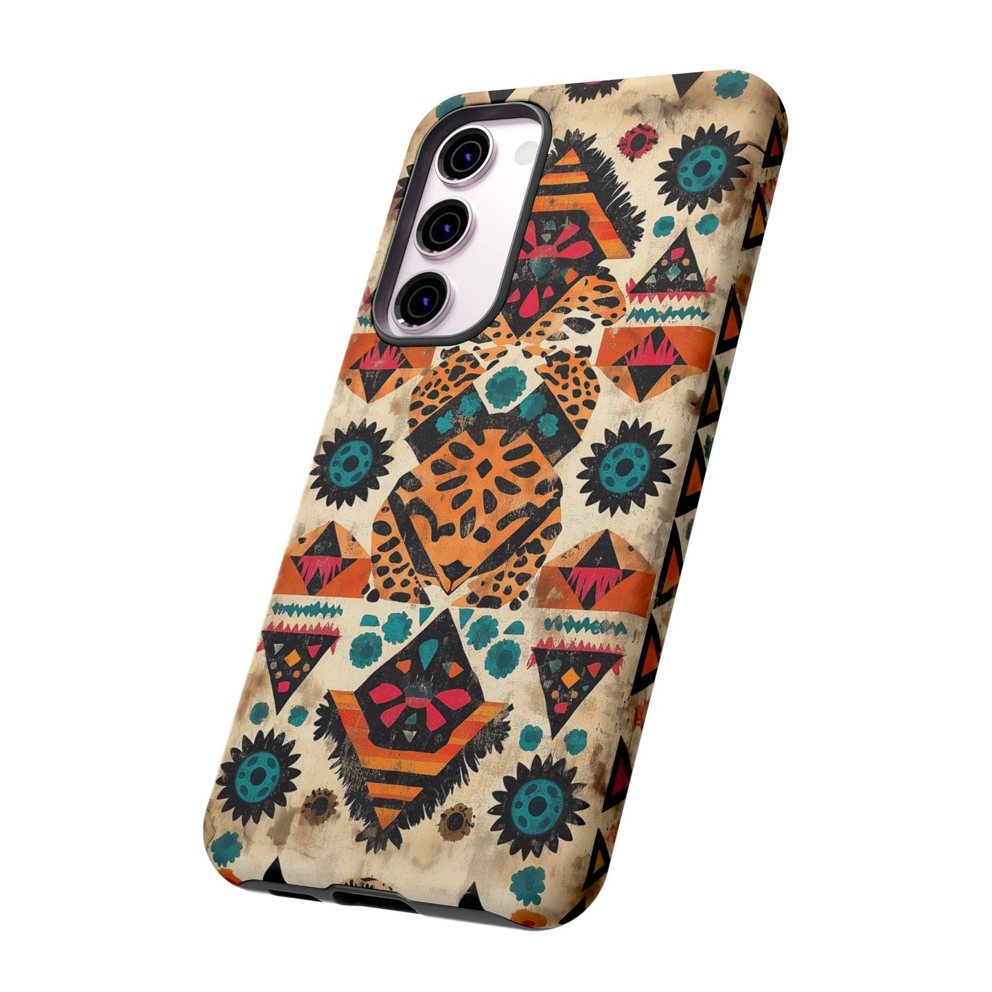 Bohemian Leopard & Tribal Floral Tough Samsung Galaxy Case – Vibrant Eclectic Design, Dual - Layer Protection - BOGO Cases