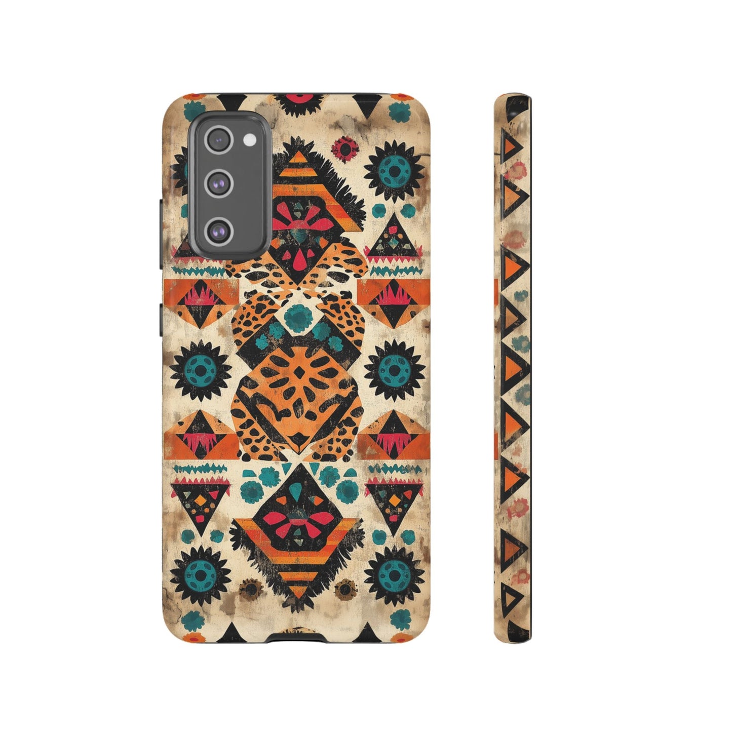 Bohemian Leopard & Tribal Floral Tough Samsung Galaxy Case – Vibrant Eclectic Design, Dual - Layer Protection - BOGO Cases