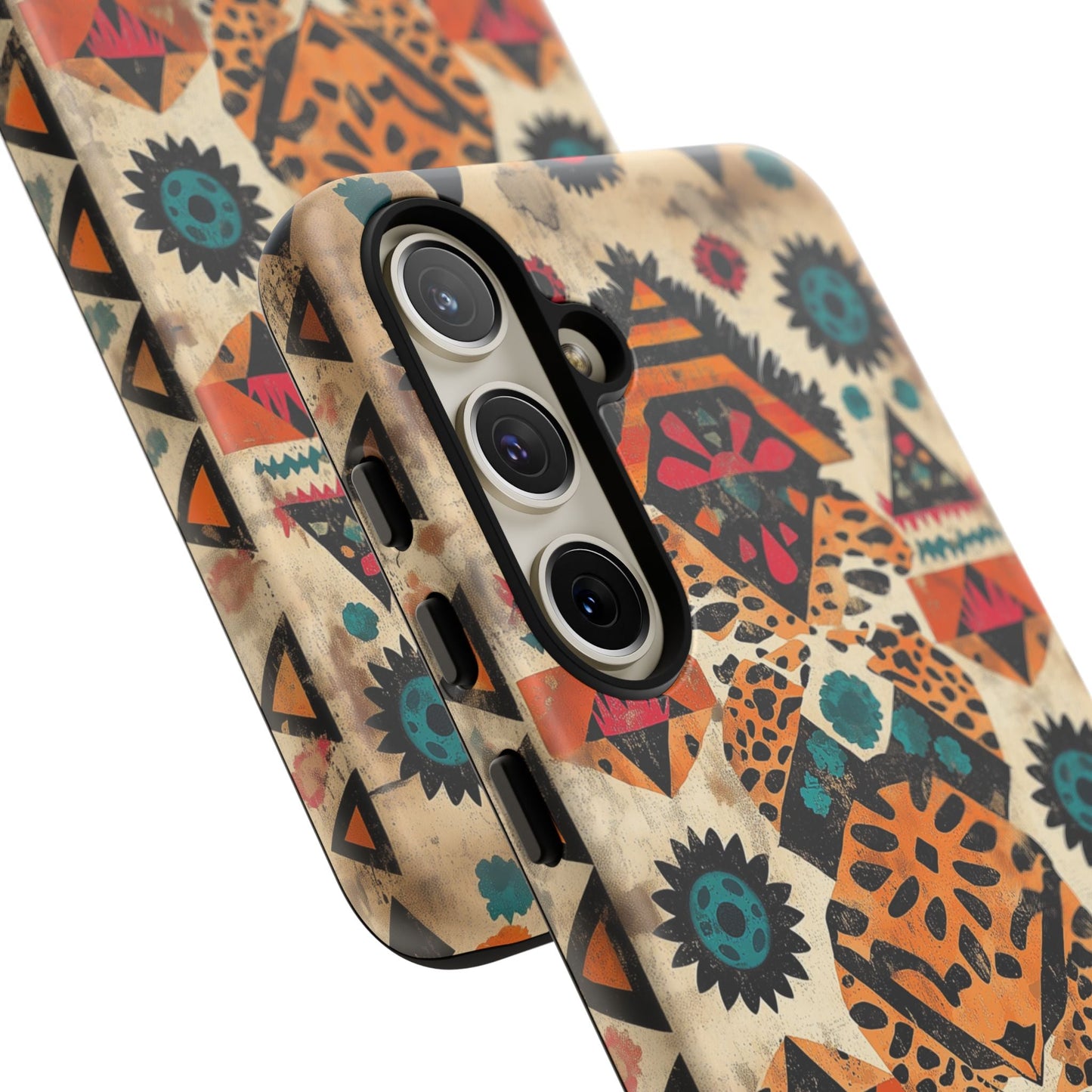 Bohemian Leopard & Tribal Floral Tough Samsung Galaxy Case – Vibrant Eclectic Design, Dual - Layer Protection - BOGO Cases