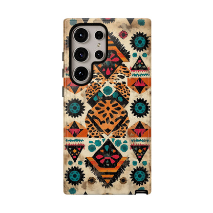 Bohemian Leopard & Tribal Floral Tough Samsung Galaxy Case – Vibrant Eclectic Design, Dual - Layer Protection - BOGO Cases