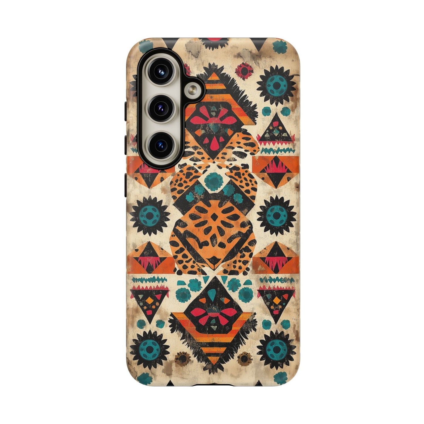 Bohemian Leopard & Tribal Floral Tough Samsung Galaxy Case – Vibrant Eclectic Design, Dual - Layer Protection - BOGO Cases