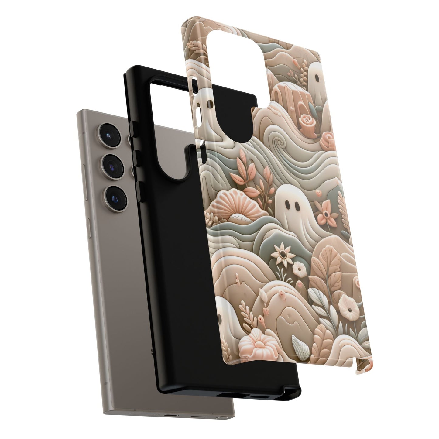 Boho Ghost Phone Case - Aesthetic Floral Protection Meets Whimsical Charm - Fits All iPhones, Samsung Galaxy, & Google Pixel. Premium Cases! - BOGO Cases