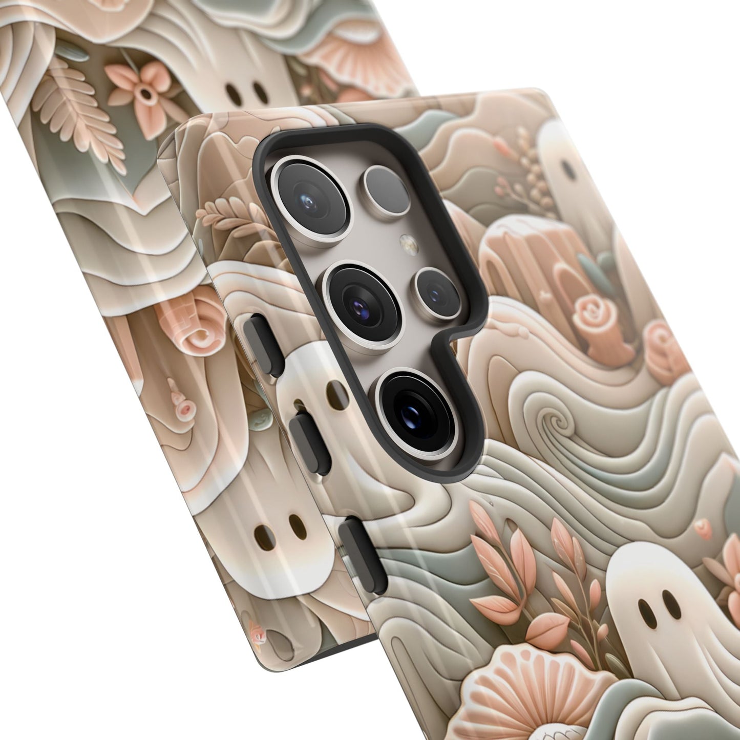 Boho Ghost Phone Case - Aesthetic Floral Protection Meets Whimsical Charm - Fits All iPhones, Samsung Galaxy, & Google Pixel. Premium Cases! - BOGO Cases