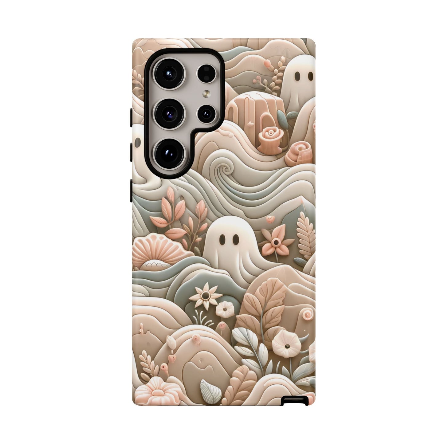 Boho Ghost Phone Case - Aesthetic Floral Protection Meets Whimsical Charm - Fits All iPhones, Samsung Galaxy, & Google Pixel. Premium Cases! - BOGO Cases