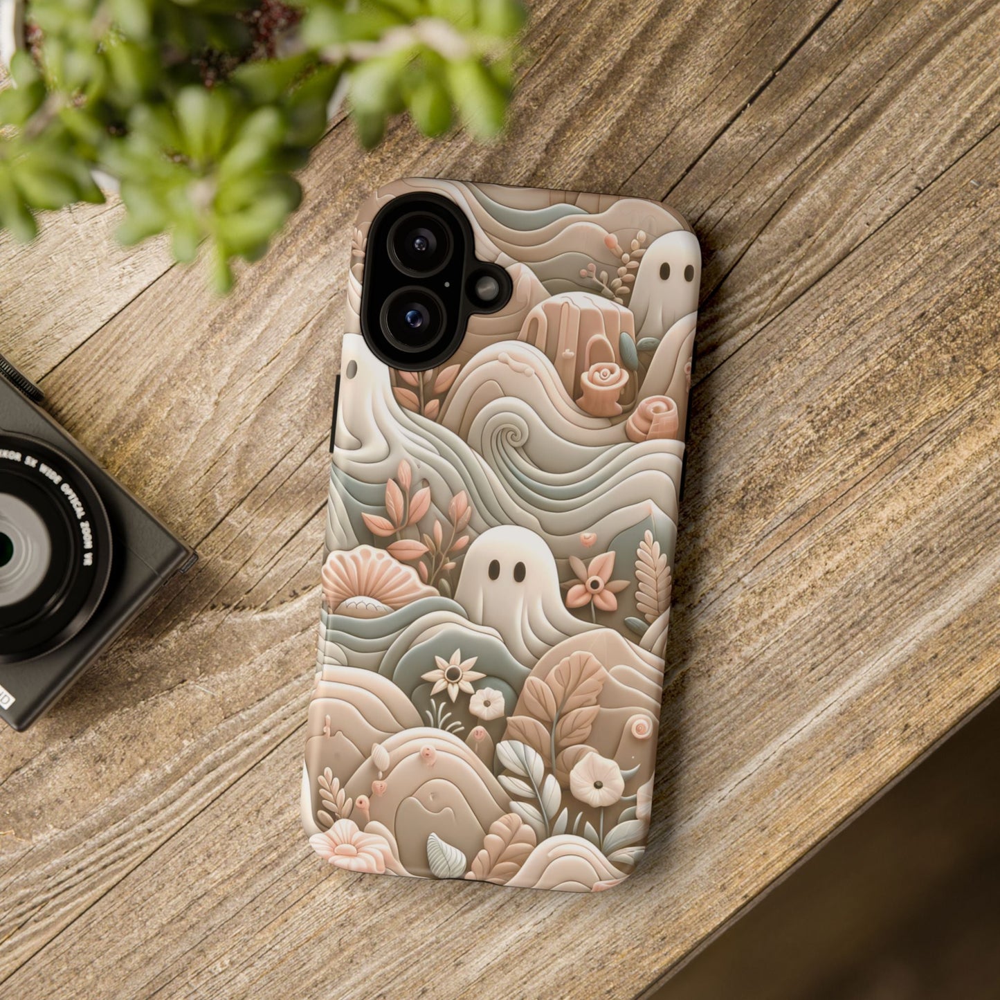 Boho Ghost Phone Case - Aesthetic Floral Protection Meets Whimsical Charm - Fits All iPhones, Samsung Galaxy, & Google Pixel. Premium Cases! - BOGO Cases