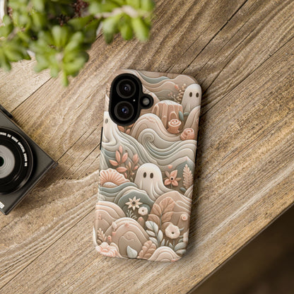 Boho Ghost Phone Case - Aesthetic Floral Protection Meets Whimsical Charm - Fits All iPhones, Samsung Galaxy, & Google Pixel. Premium Cases! - BOGO Cases