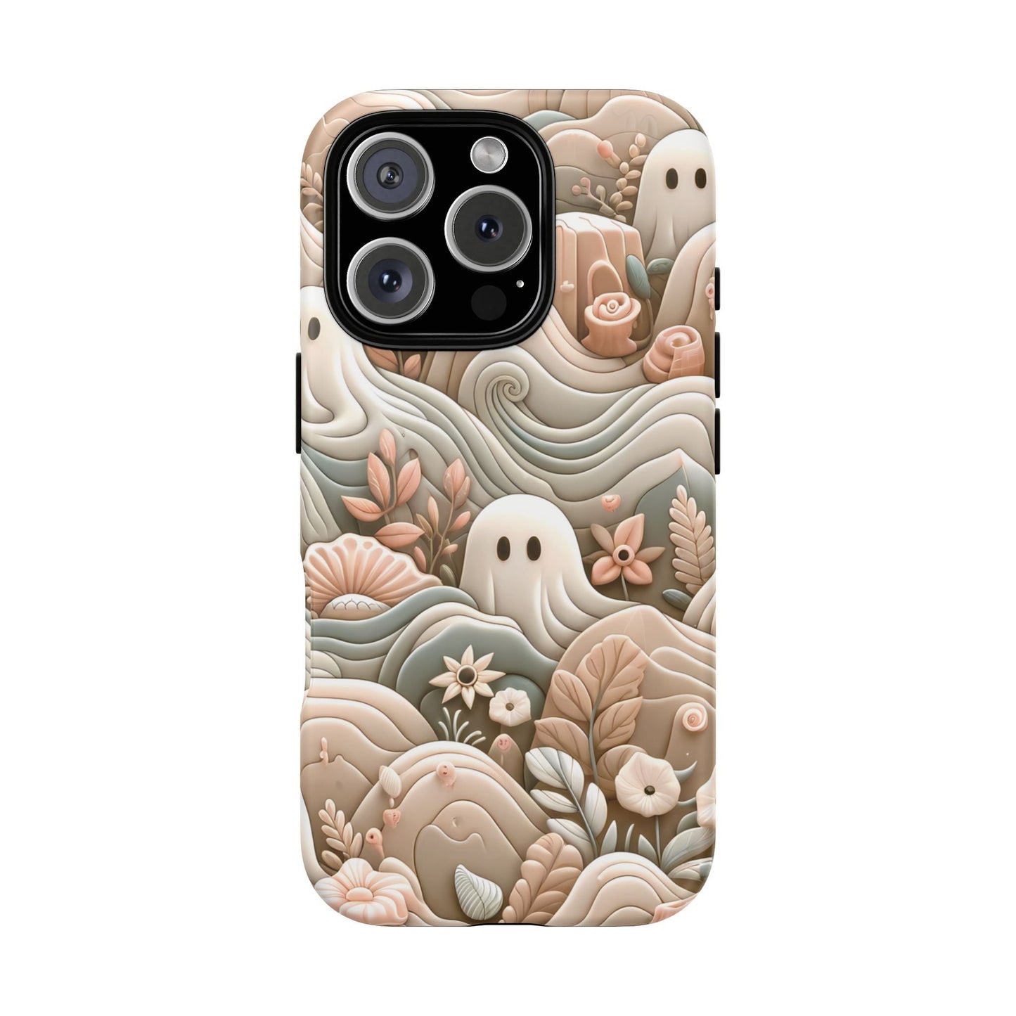 Boho Ghost Phone Case - Aesthetic Floral Protection Meets Whimsical Charm - Fits All iPhones, Samsung Galaxy, & Google Pixel. Premium Cases! - BOGO Cases