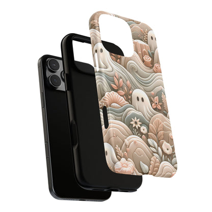 Boho Ghost Phone Case - Aesthetic Floral Protection Meets Whimsical Charm - Fits All iPhones, Samsung Galaxy, & Google Pixel. Premium Cases! - BOGO Cases