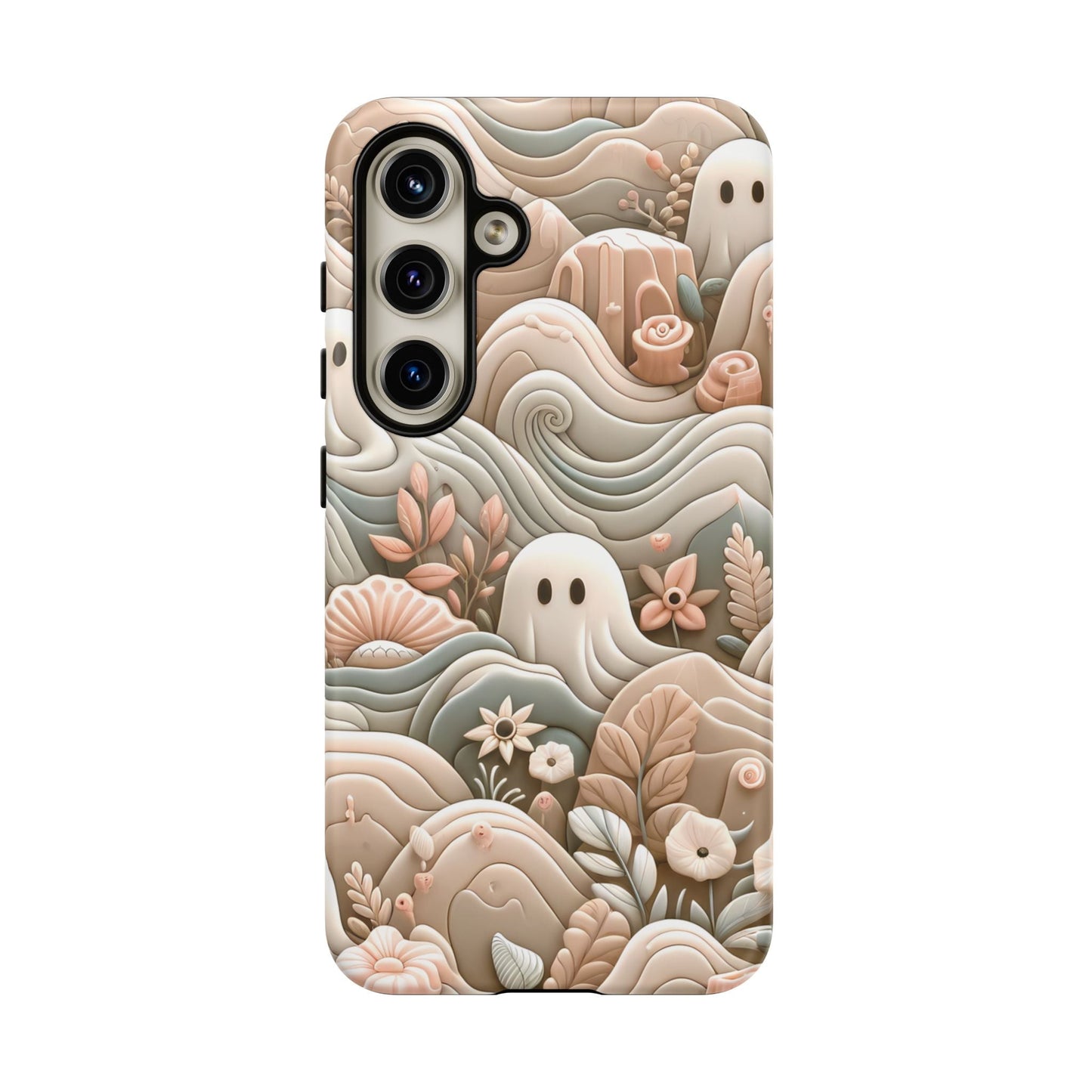 Boho Ghost Phone Case - Aesthetic Floral Protection Meets Whimsical Charm - Fits All iPhones, Samsung Galaxy, & Google Pixel. Premium Cases! - BOGO Cases