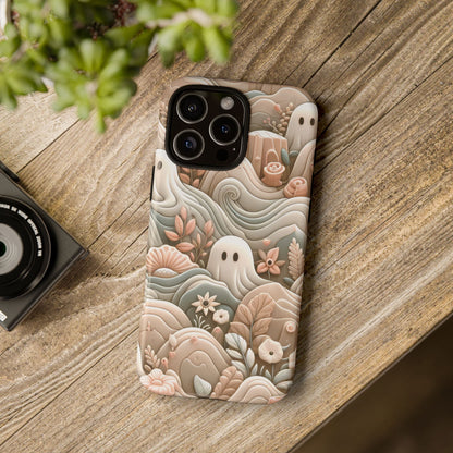 Boho Ghost Phone Case - Aesthetic Floral Protection Meets Whimsical Charm - Fits All iPhones, Samsung Galaxy, & Google Pixel. Premium Cases! - BOGO Cases