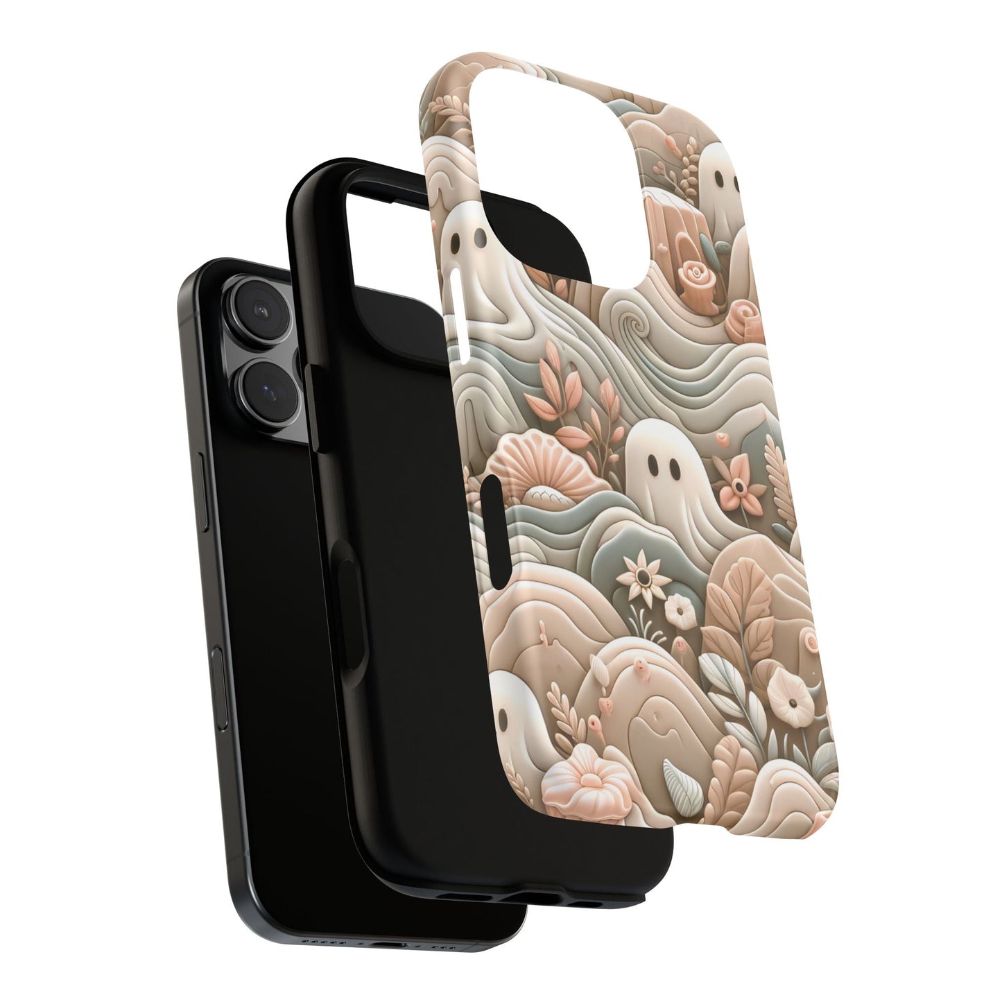 Boho Ghost Phone Case - Aesthetic Floral Protection Meets Whimsical Charm - Fits All iPhones, Samsung Galaxy, & Google Pixel. Premium Cases! - BOGO Cases