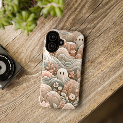 Boho Ghost Phone Case - Aesthetic Floral Protection Meets Whimsical Charm - Fits All iPhones, Samsung Galaxy, & Google Pixel. Premium Cases! - BOGO Cases