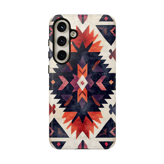 Boho Tribal Starburst Tough Samsung Galaxy Case – Vibrant Geometric Design, Dual - Layer Protection - BOGO Cases