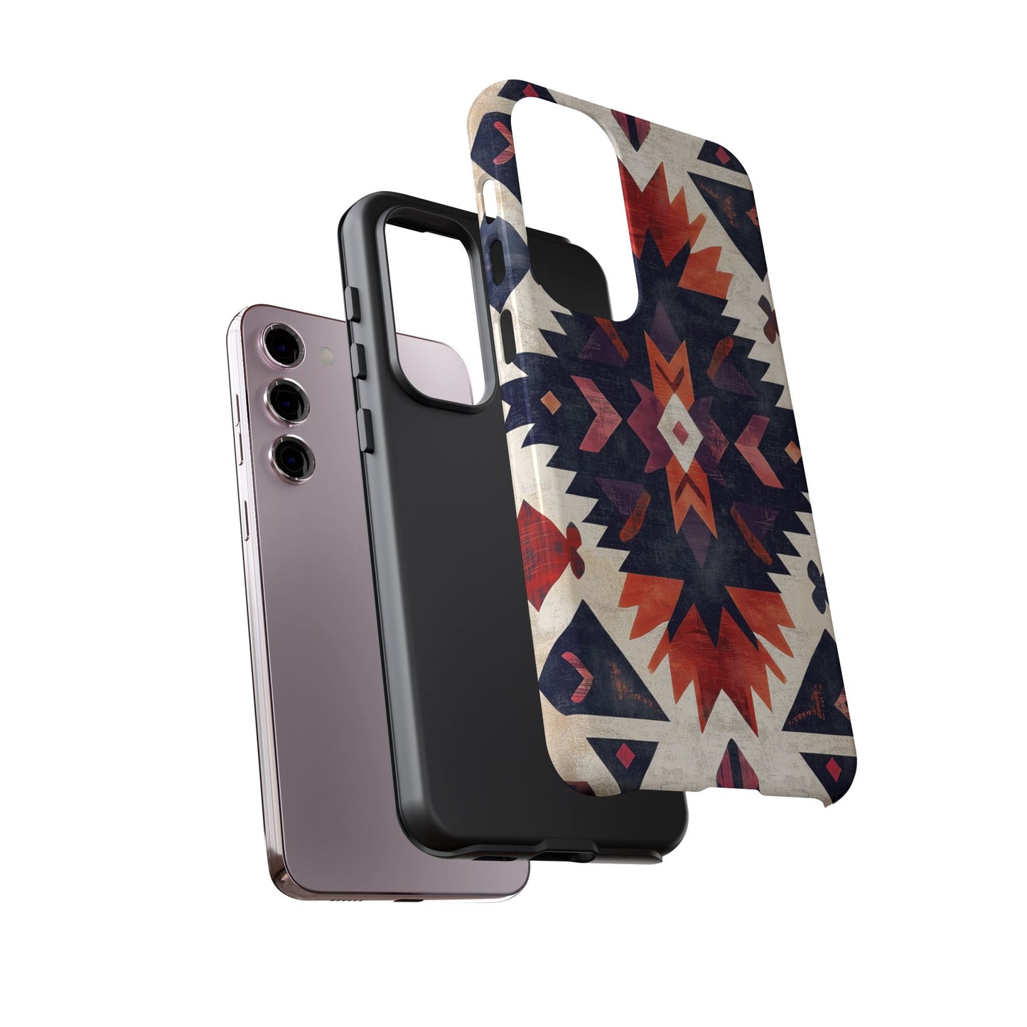 Boho Tribal Starburst Tough Samsung Galaxy Case – Vibrant Geometric Design, Dual - Layer Protection - BOGO Cases