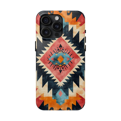 Bold Aztec Pattern Tough iPhone Case – Vibrant Geometric Design, Dual - Layer Protection - BOGO Cases