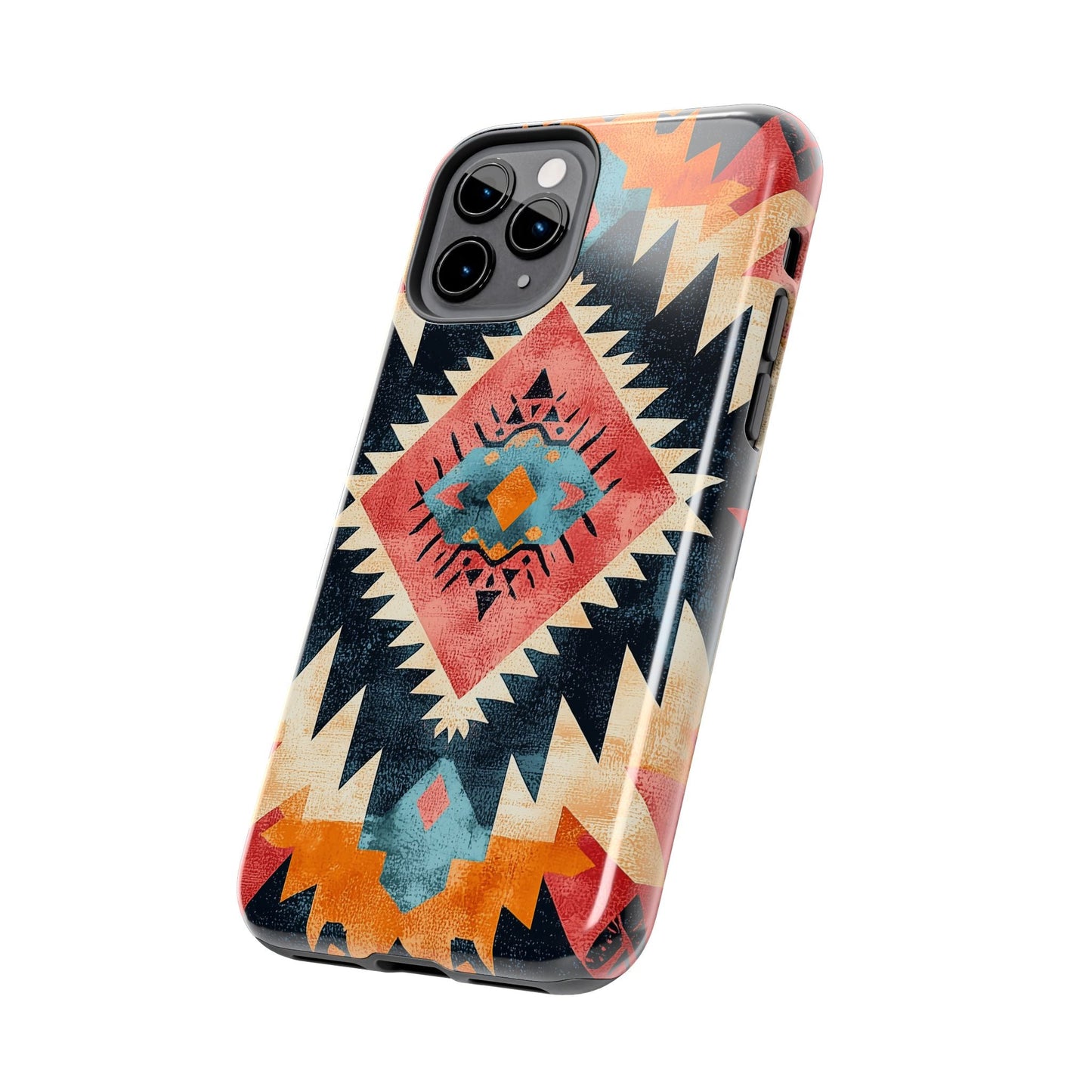 Bold Aztec Pattern Tough iPhone Case – Vibrant Geometric Design, Dual - Layer Protection - BOGO Cases