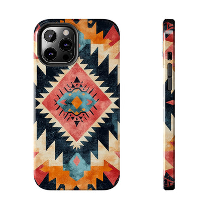 Bold Aztec Pattern Tough iPhone Case – Vibrant Geometric Design, Dual - Layer Protection - BOGO Cases