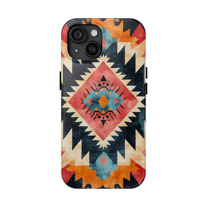 Bold Aztec Pattern Tough iPhone Case – Vibrant Geometric Design, Dual - Layer Protection - BOGO Cases