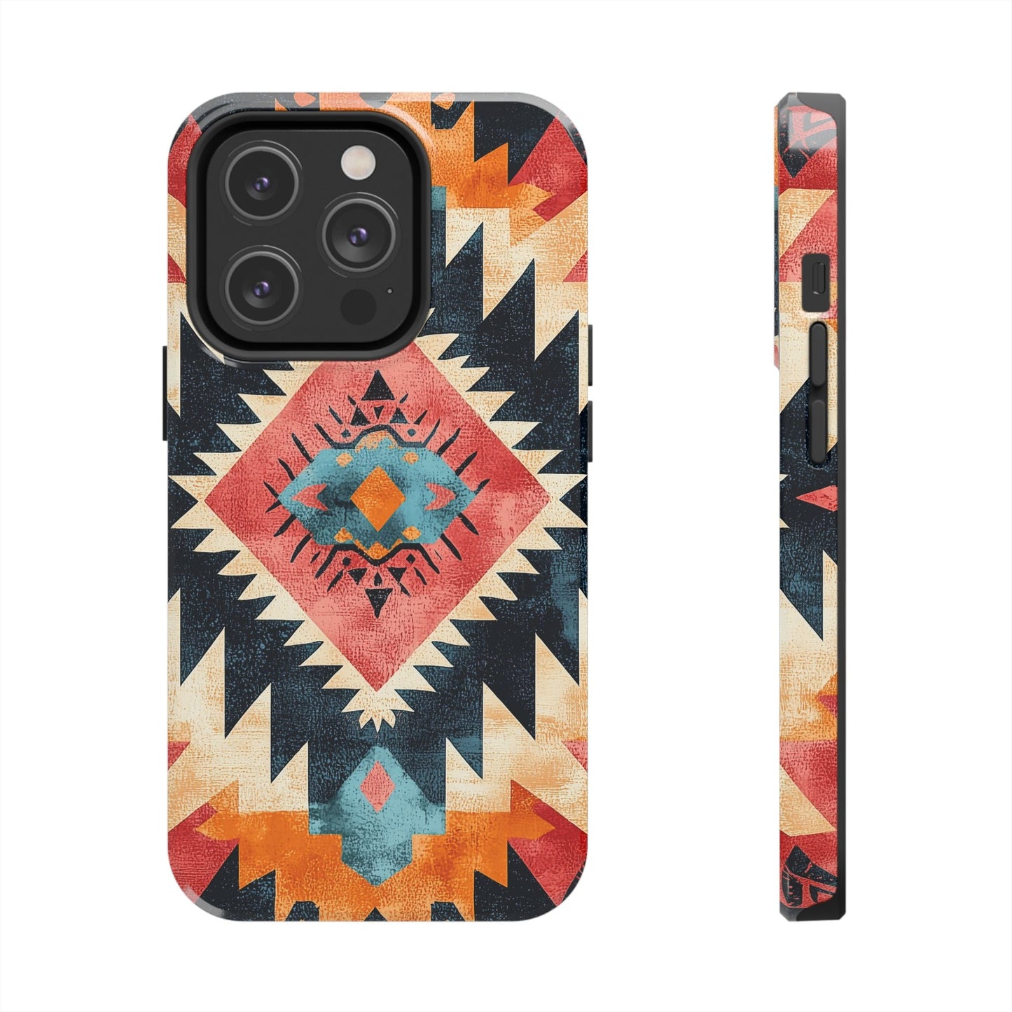 Bold Aztec Pattern Tough iPhone Case – Vibrant Geometric Design, Dual - Layer Protection - BOGO Cases