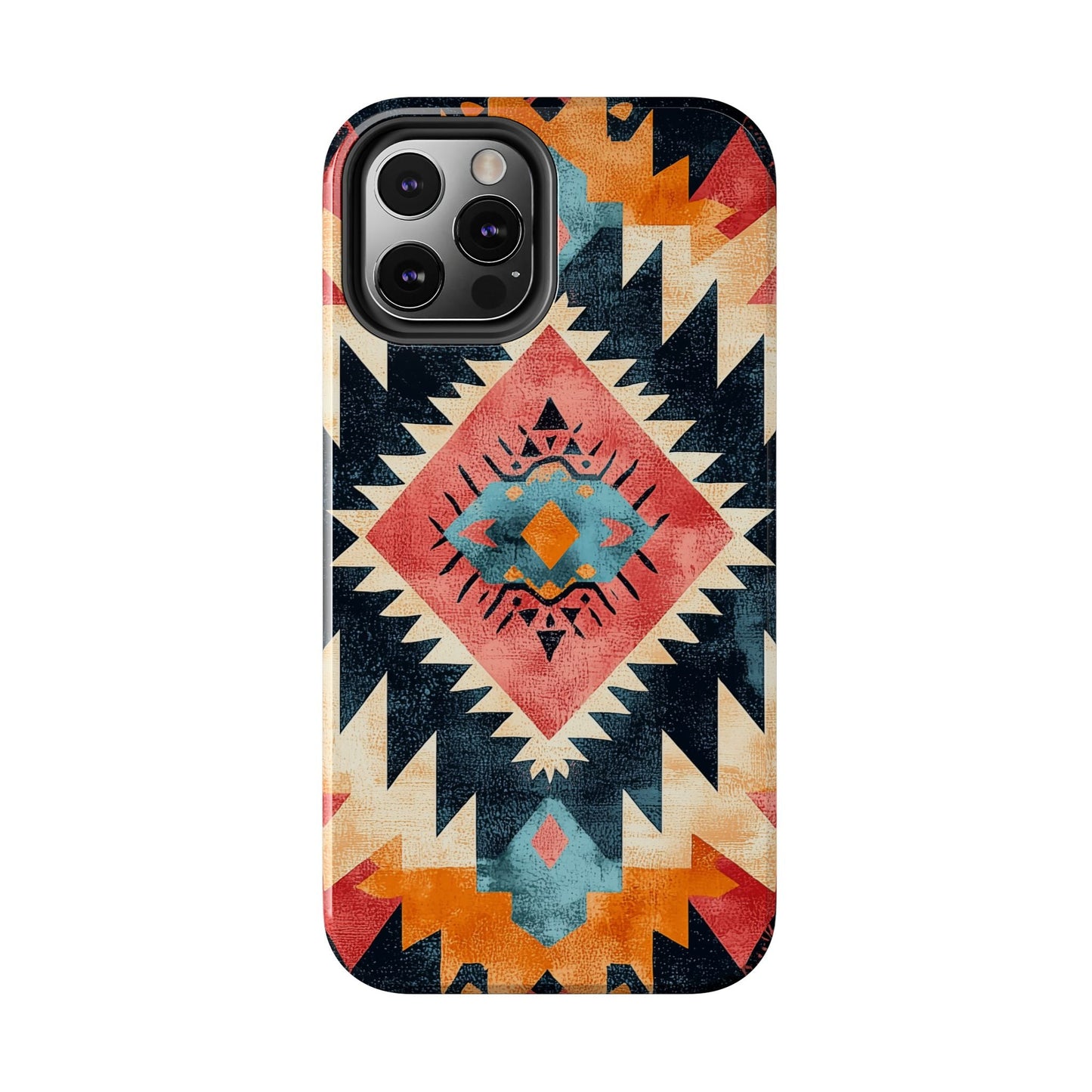 Bold Aztec Pattern Tough iPhone Case – Vibrant Geometric Design, Dual - Layer Protection - BOGO Cases