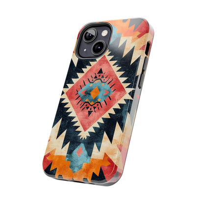 Bold Aztec Pattern Tough iPhone Case – Vibrant Geometric Design, Dual - Layer Protection - BOGO Cases