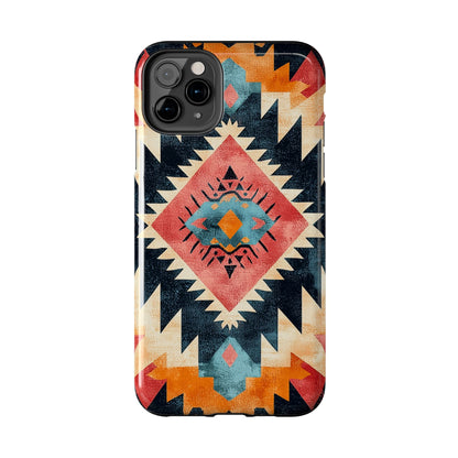 Bold Aztec Pattern Tough iPhone Case – Vibrant Geometric Design, Dual - Layer Protection - BOGO Cases