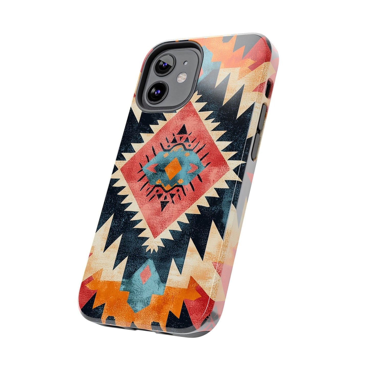 Bold Aztec Pattern Tough iPhone Case – Vibrant Geometric Design, Dual - Layer Protection - BOGO Cases