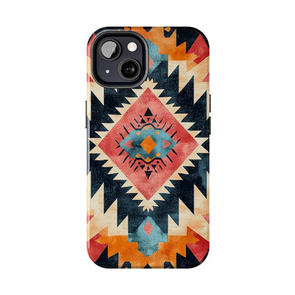 Bold Aztec Pattern Tough iPhone Case – Vibrant Geometric Design, Dual - Layer Protection - BOGO Cases