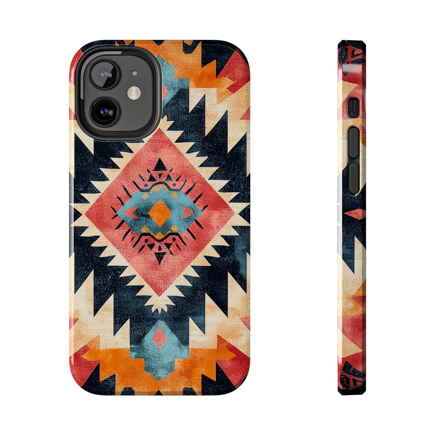 Bold Aztec Pattern Tough iPhone Case – Vibrant Geometric Design, Dual - Layer Protection - BOGO Cases