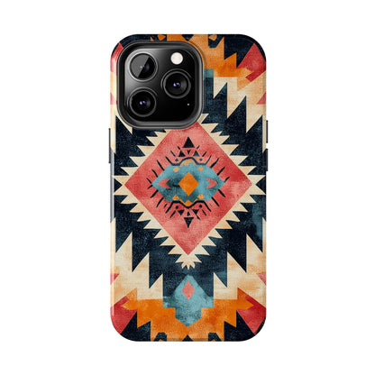 Bold Aztec Pattern Tough iPhone Case – Vibrant Geometric Design, Dual - Layer Protection - BOGO Cases