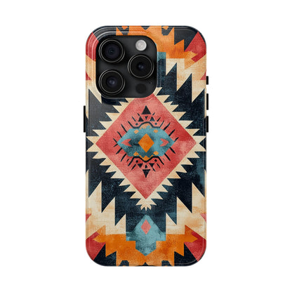 Bold Aztec Pattern Tough iPhone Case – Vibrant Geometric Design, Dual - Layer Protection - BOGO Cases