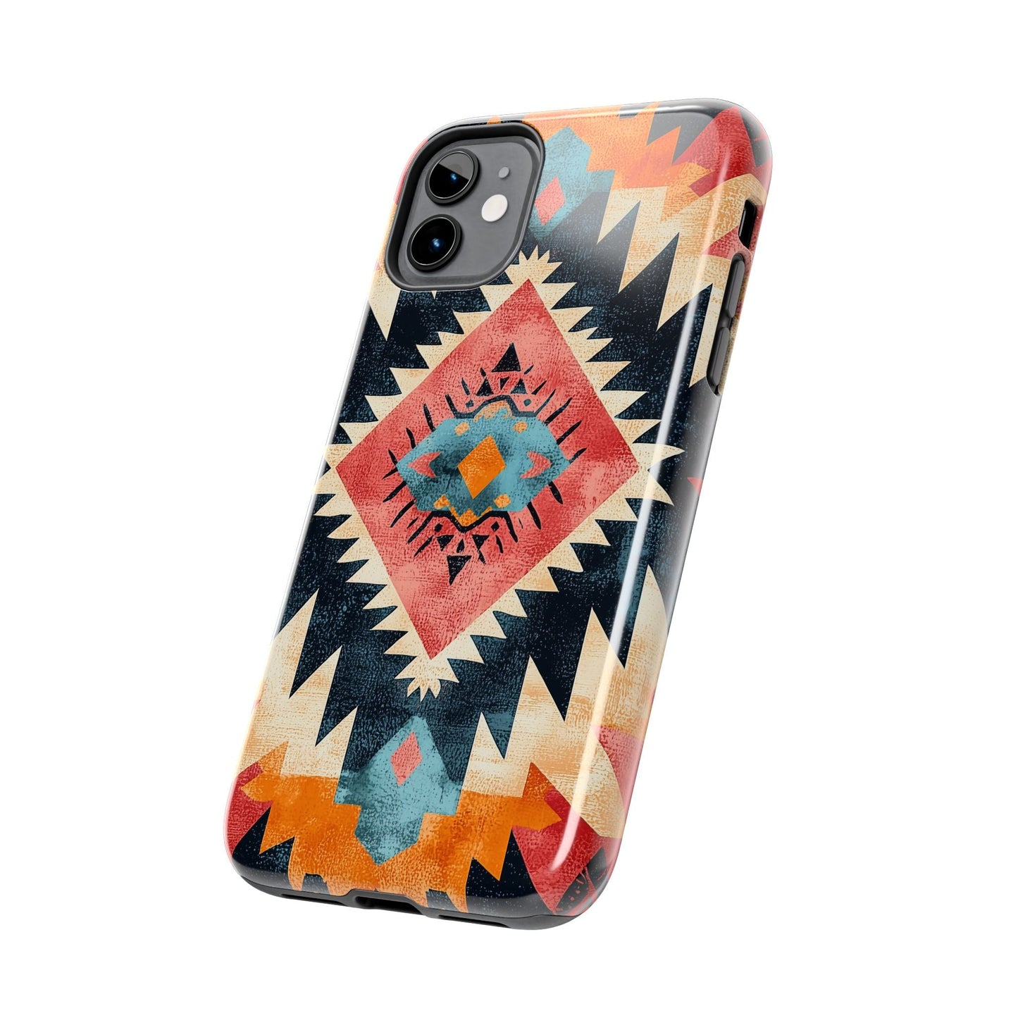 Bold Aztec Pattern Tough iPhone Case – Vibrant Geometric Design, Dual - Layer Protection - BOGO Cases