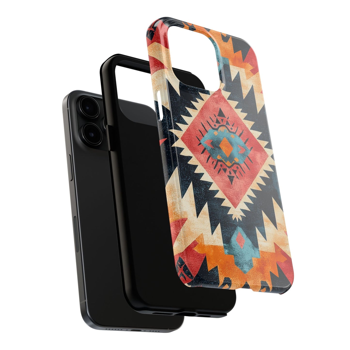 Bold Aztec Pattern Tough iPhone Case – Vibrant Geometric Design, Dual - Layer Protection - BOGO Cases