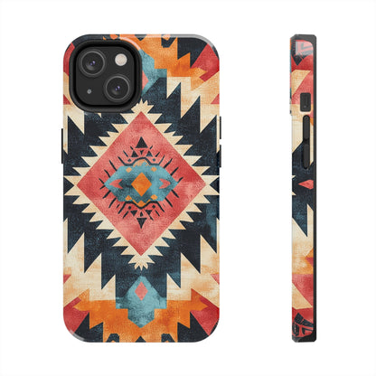 Bold Aztec Pattern Tough iPhone Case – Vibrant Geometric Design, Dual - Layer Protection - BOGO Cases