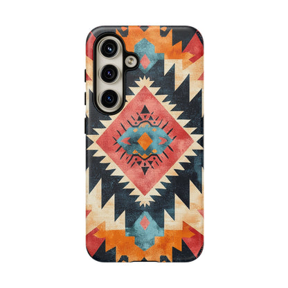 Bold Aztec Pattern Tough Samsung Galaxy Case – Vibrant Geometric Design, Dual - Layer Protection - BOGO Cases