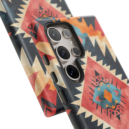 Bold Aztec Pattern Tough Samsung Galaxy Case – Vibrant Geometric Design, Dual - Layer Protection - BOGO Cases