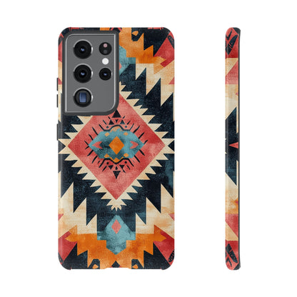 Bold Aztec Pattern Tough Samsung Galaxy Case – Vibrant Geometric Design, Dual - Layer Protection - BOGO Cases