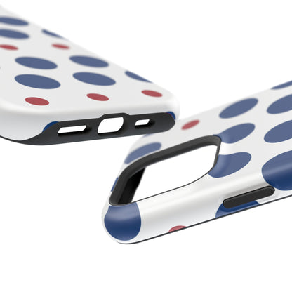 Bold Navy & Red Polka Dot Pattern – MagSafe iPhone Case - BOGO Cases