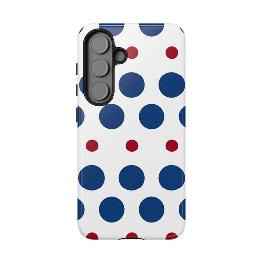 Bold Navy & Red Polka Dot Pattern – Samsung Galaxy Case - BOGO Cases