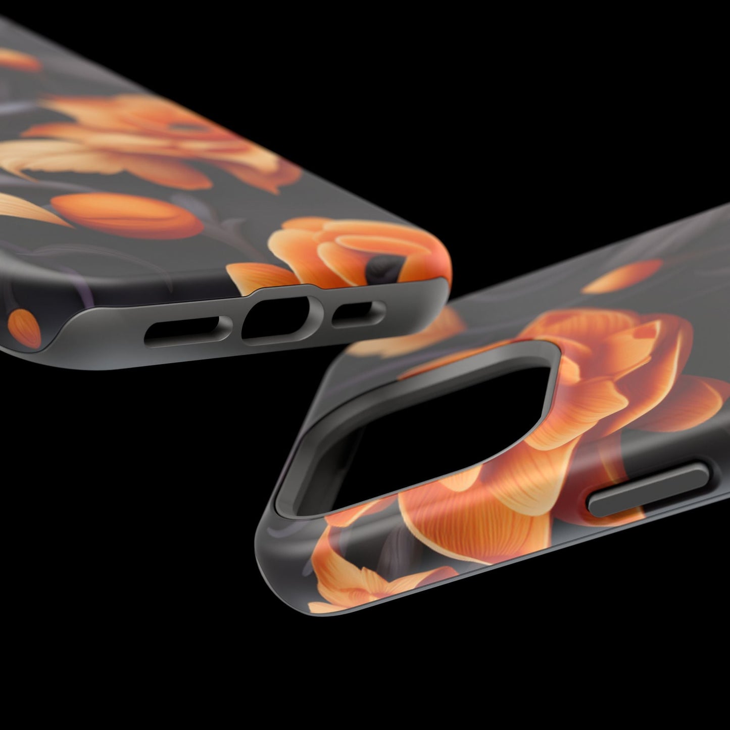 Bold Orange Floral MagSafe iPhone Case – 3D Flower Design with Wireless Charging - BOGO Cases