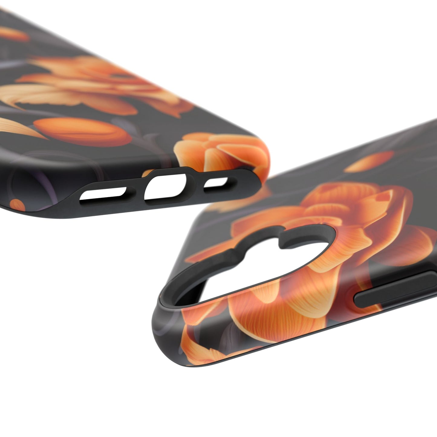 Bold Orange Floral MagSafe iPhone Case – 3D Flower Design with Wireless Charging - BOGO Cases