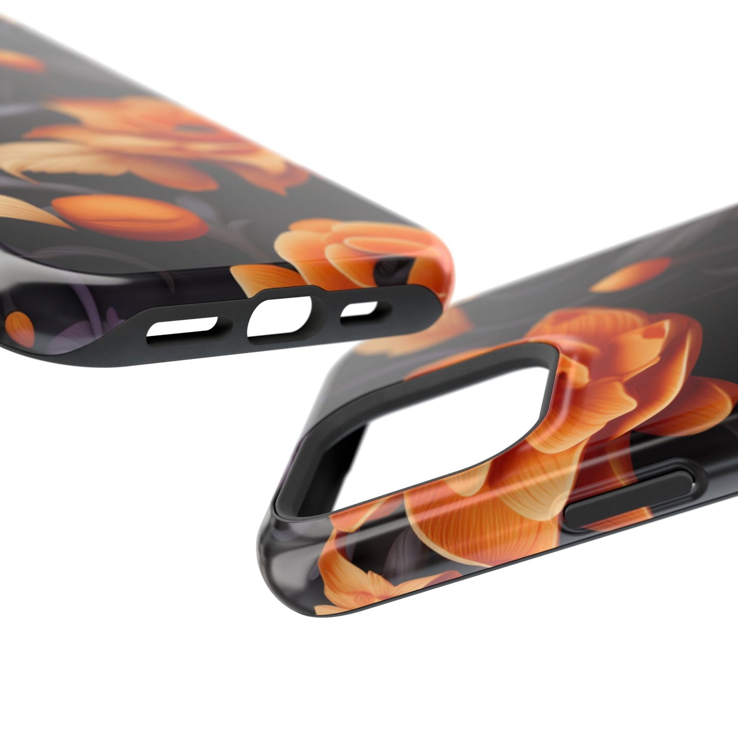 Bold Orange Floral MagSafe iPhone Case – 3D Flower Design with Wireless Charging - BOGO Cases